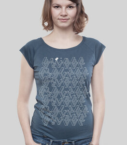 Bamboo Raglan Shirt Women Denim "ASCII" - SILBERFISCHER