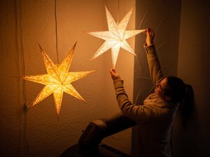 Weihnachtsstern aus Papier Ø60 cm - inkl. Beleuchtungsset - Sumana - MoreThanHip