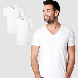 Nachhaltige T-Shirt 2-pack / Herren / V-neck / Weiß oder Schwarz - SKOT Fashion