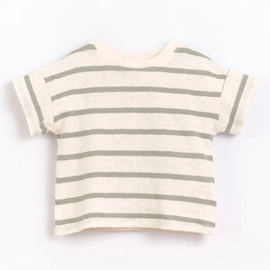 Baby T-Shirt mit Ringel aus Bio-Baumwolle und Leinen - PLAY UP