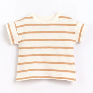 Baby T-Shirt mit Ringel aus Bio-Baumwolle und Leinen - PLAY UP