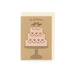Glückwunschkarte zur Hochzeit mit Hochzeitstorte aus Saatpapier I Hochzeitskarte I Karte zur Hochzeit - Die Stadtgärtner