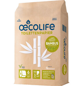 oecolife Toilettenpapier "Bambus" 3 lagig, 6 Rollen - oecolife