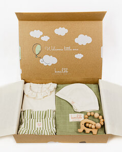 Geschenkset "Sweet Pea" - 5-teiliges Set für Neugeborene in Geschenkbox - Koaloo Organic Family