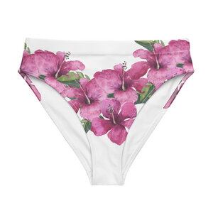recycelte Bikini Hose Tropical Flower Pink/Weiss - earlyfish
