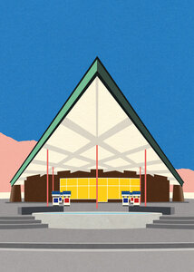 Poster / Leinwandbild - Albert Frey Tramway Gas Station Palm Springs - Photocircle