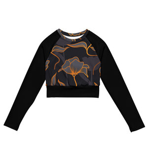 recyceltes Sport- und Schwimmtop Tropical Black - earlyfish