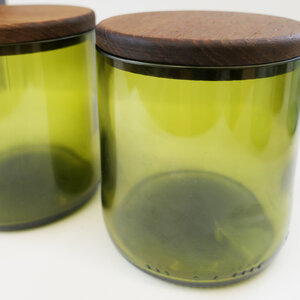 Upcycling glas | Aufbewahrungsglas, Trinkglas - recycelter Weinflasche - Nyuzi Blackwhite