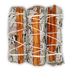 Räucherbündel - Smudge Stick - Weißer Salbei mit Zimt - Räucherzeit
