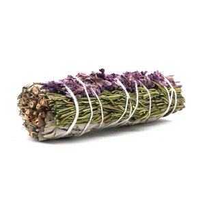 Räucherbündel - Smudge Stick - Weißer Salbei mit Lavendel und Rosmarin - Räucherzeit