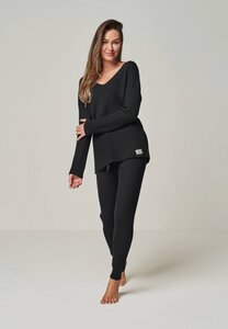 Merino Loungewear Set „V-Pullover Blossom & Strickleggings Caja" - YOU LOOK PERFECT