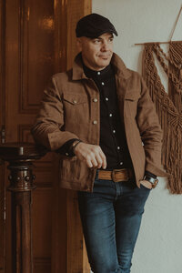 100% Hanf Denim Jeans Jacke, Worker Jacke - De IONESCU
