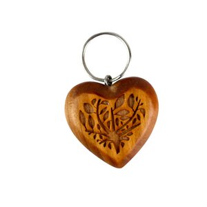 Schlüsselanhänger aus Holz Herz & Baum des Lebens - Mitienda Shop