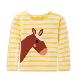 Pferde Ringel-Shirt für Mädchen - internaht