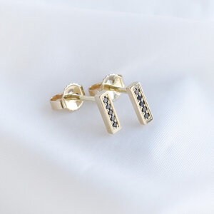 Minimalistische Ohrringe mit schwarzen Diamanten Ismail - Eppi