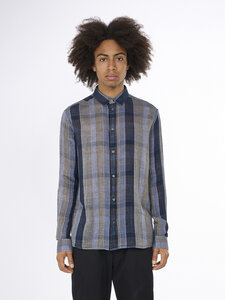 Hemd kariert - Relaxed double layer striped shirt - aus Bio-Baumwolle - KnowledgeCotton Apparel