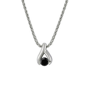 Originelle Halskette aus Platin mit schwarzem Diamant Tilda - Eppi