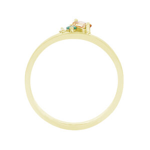 Cluster-Ring aus Gold mit Citrin, Smaragd und einem Diamanten Dalit - Eppi