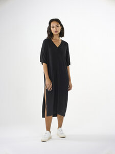 Strickkleid aus Ecovero - V-neck viscose knit dress - KnowledgeCotton Apparel