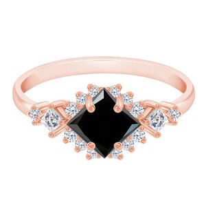 Perfekter Ring mit schwarzem Diamanten und Moissaniten Medrie - Eppi