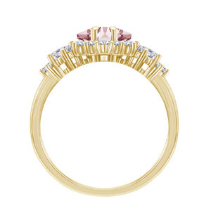 Goldener Ring mit Princess Morganit und Moissaniten Medrie - Eppi