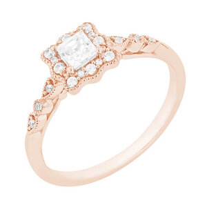 Vintage-Ring mit glänzenden Diamanten Rhiannon - Eppi