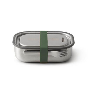 Auslaufsichere Lunchbox "Steel Lunch Box" aus Edelstahl inkl. Gabel - Black + Blum