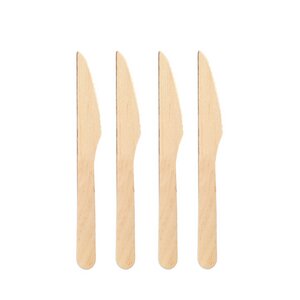 Holz Messer Einweg - 16,5 cm Einwegmesser Holzmesser - Wisefood