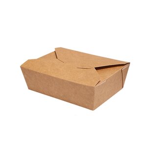 Papier Lunchbox - rechteckig 750ml braun - Wisefood