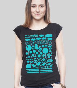 Bamboo Raglan Shirt Women Black "Heile Welt" - SILBERFISCHER