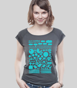 Bamboo Raglan Shirt Women Charcoal "Heile Welt" - SILBERFISCHER