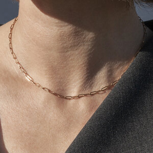 Dünne Gliederkette mit ovalen Gliedern | silber, gold, roségold | 18k Vergoldung - ALEXASCHA
