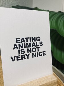 Postkarte eating animals is not very nice A6 Recycling Papier Vegan - ilovemixtapes