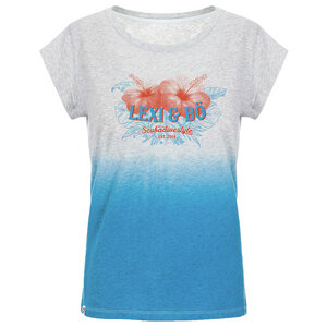 Tropical Flowers T-Shirt Damen mit Effekt-Waschung - Lexi&Bö