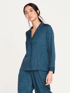 Blaue Pyjama-Style Bluse aus Ecovero - Thought