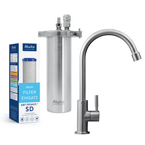 Alvito Wasserfilter INOX T STARTSET - Bestes Trinkwasser für die ganze Familie - Alvito