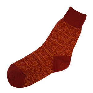 Damen Herren Norweger Socke mit Stern-Muster - hirsch natur