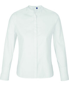 Damen Bluse Langarm Business verdeckte Knopfleiste Mandarinkragen - NEOBLU