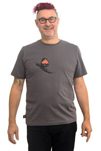 Fair-Trade-Männershirt "Rotkehlchen" - Made in Kenia - dunkelgrau - Hirschkind