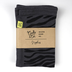 Napkin Set "Zebra" | 4 Stück | 45 x 45 cm | GOTS zertifiziert - Chalky & Co.®