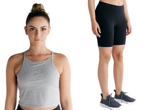 Damen Set Crop Tops und Radlerhose Short Bio-Baumwolle mit integriertem Bustier - Leela Cotton