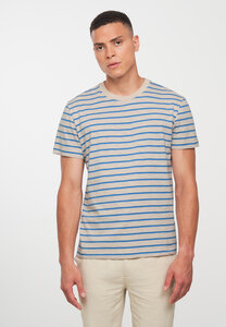 Herren T-Shirt gestreift aus weicher Baumwolle (Bio) | T-Shirt CACAO STRIPES - recolution