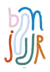 Wandbild / Poster / Leinwand  - Printed wall art with the word Bonjour - Photocircle