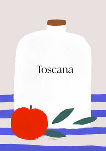 Wandbild / Poster / Leinwand  - Printed wall art with white Tuscan olive oil bottle - Photocircle