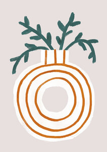 Wandbild / Poster / Leinwand  - Printed art with striped vase and plant - Photocircle