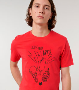 Choose Your Weapon / Sommer Eis - Fair Wear Männer Bio T-Shirt - Red - päfjes