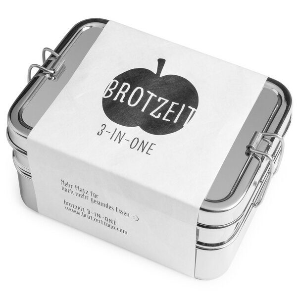 Brotzeit BUDDY dichte Brotdose Jausenbox aus Edelstahl in 3 Größen 