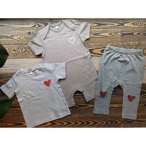 Baby Set 12-18 Monate - Strampler, T-Shirt und Hose "Herz" - Róka - fair clothing