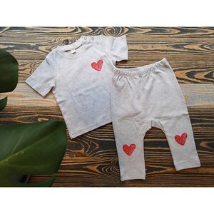 Baby Set 6-12 Monate - T-Shirt und Hose "Herz" - Róka - fair clothing