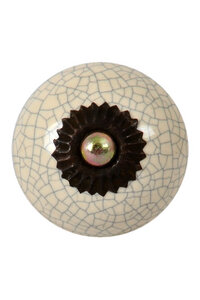 Möbelknauf Krakelee Glasur Knauf Haken mit Muster aus Keramik - TRANQUILLO